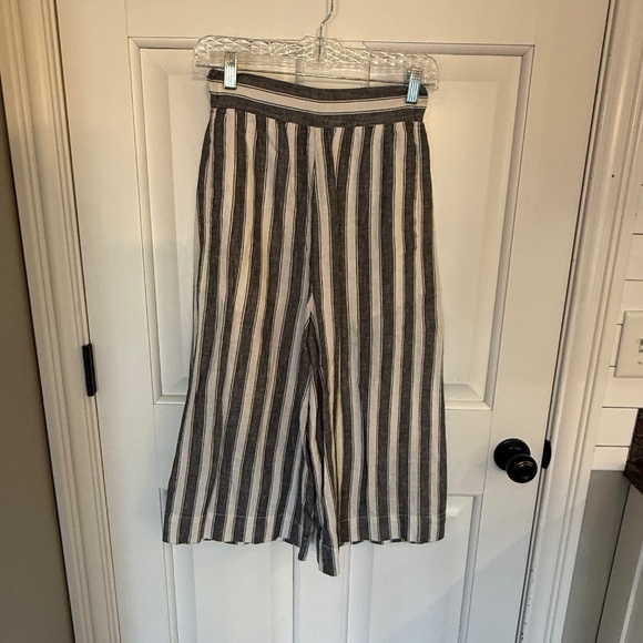 Madewell Huston Linen Wide Leg Pull On Crop Pants 45123 - Picture 3 of 14